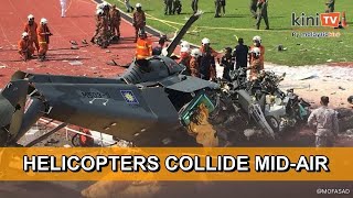 Two armed forces helicopters crash during Navy celebration prep in Lumut [upl. by Longan343]