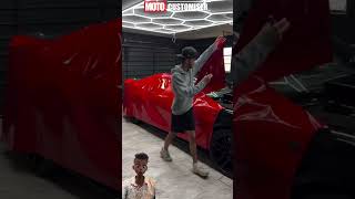 How to wrap a car wrap shortvideo youtubeshorts shorts trendingvideo viralsong million [upl. by Annairb454]