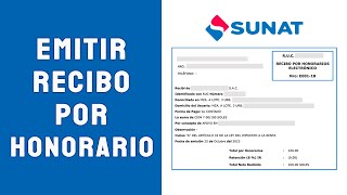 Emitir Recibo por Honorarios Electronico 2024  SUNAT [upl. by Powers404]