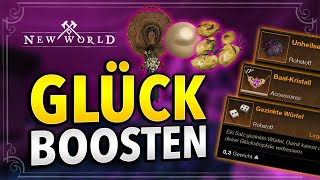 NEW WORLD GLÜCKGUIDE  Öfter seltenere Drops amp Loot bekommen  Trophäen und Ausrüstung mit Glück [upl. by Bard]