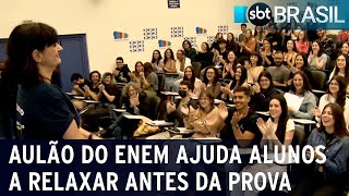 Aulão do Enem ajuda aluno a relaxar e revisar conteúdos antes da prova  SBT Brasil 041123 [upl. by Nirmak865]