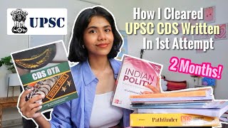 My UPSC CDS Strategy  Booklist to Qualify Written in 1st Attempt 📚 No Coaching amp 2 Months Study✨ [upl. by Nanete]