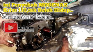 Modenas Kriss 110 Penyebab Motor Tak Boleh Hidup  cold Start [upl. by Eixirt]