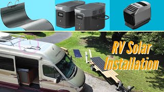 RV Roof Solar Panel Installation of BougeRV 200W CIGS  EcoFlow Delta 2 Max  EcoFlow Wave 2  Pt 1 [upl. by Adebayo]