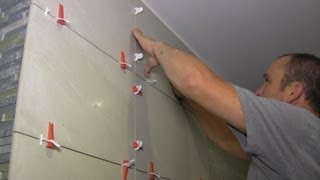 How to install large format tiles on bathroom walls using Perfect Level Master [upl. by Beauregard]