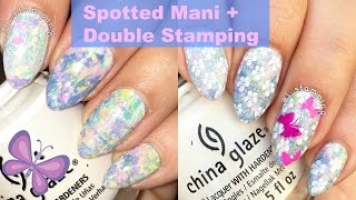 Uñas quotSpottedquot y Doble Estampado  Spotted Mani  Double Stamping [upl. by Atinaj]