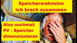 Ich brech zusammen Speicherwahnsinn  noch einmal so dimensioniert man einen PV Speicher [upl. by Marin]