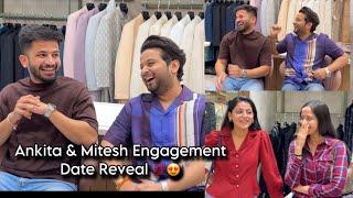 Ankita amp Mitesh Engagement Date 💍Reveal 😍💯  Mitesh first time in Vlog ♥️  aditya satpute vlogs [upl. by Nasah]