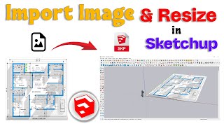 How to resize imported image in SketchUp  sketchup scale image to size  sketchup resize image [upl. by Ednil]