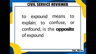 Civil Service Exam Reviewer  Synonyms and Antonyms Part 1 [upl. by Orihakat]