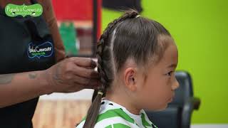 Christmas Tree Braids Tutorial  Pigtails amp Crewcuts Haircuts for Kids [upl. by Learrsi]