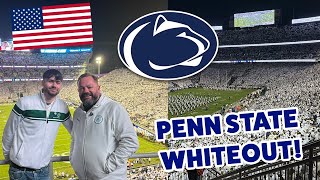 BRITISH FATHER amp SON Go To Their FIRST COLLEGE FOOTBALL GAME Penn State Whiteout [upl. by Haisa630]