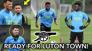 INSIDE TRAINING  Martinelli Partey Bukayo Saka Jesus Join Arsenal Training Ahead of Luton Town [upl. by Deegan]