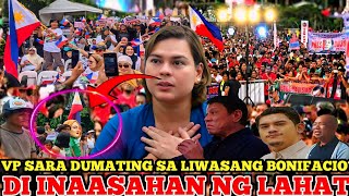 VP SARA BIGLANG DUMATING SA LIWASANG BONIFACIO LIBO LIBONG TAO DAGDA MGA SIKAT NA PERSONALDD ITO N [upl. by Ebarta109]