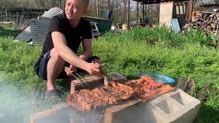 Grilled Pork during a holiday in Russia Grilled Pork Vietnamese dish [upl. by Hazaki]