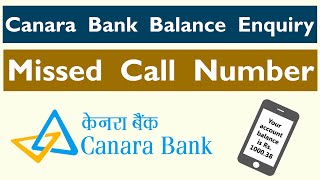 Canara Bank Balance Enquiry Number  Canara Bank Balance Check Missed Call Toll Free Number [upl. by Ennayhc]