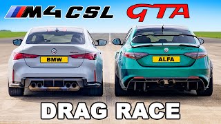 BMW M4 CSL v Alfa Romeo Giulia GTA DRAG RACE [upl. by Kinsler]