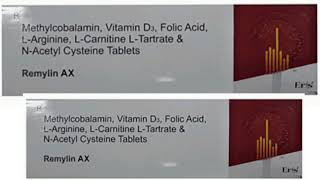 Remylin AX Tablets Methylcobalamin Vitamin D3 Folic Acid LArginine LCarnitine Tablets [upl. by Notelrahc595]