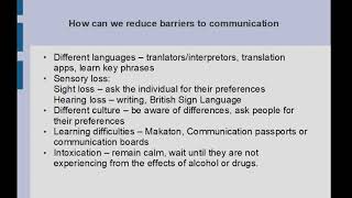 Barriers to communication in care settiings [upl. by Savadove]