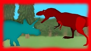 Dinosaurs Cartoons Battles Triceratops vs Daspletosaurus [upl. by Enitsenrae119]