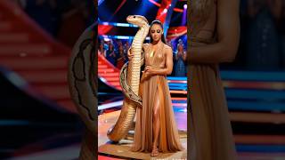 Girl dancing with Desert kingsnake AGT fusion live agt shorts [upl. by Mani]