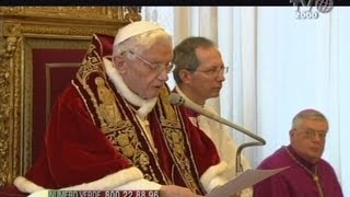 Papa Benedetto XVI annuncia che lascerà il suo incarico dal 28 febbraio [upl. by Nalloh]