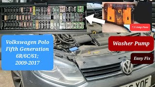 fuse location for windscreen wiper washer pump on VW POLO MK5 windshield volkswagenclub [upl. by Akinehs]