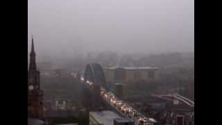 Lightning Strikes Tyne Bridge Filmed from Top floor [upl. by Erwin116]