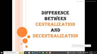 DIFFERENCE BETWEEN CENTRALIZATION AND DECENTRALIZATION  Centralization and Decentralization  Urdu [upl. by Molloy]