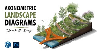 Axonometric Architecture Diagram Tutorial  QUICK amp EASY  Beginner Level [upl. by Yarw746]