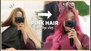 I FINALLY DYED MY HAIR PINK 🇰🇷 IN HONGDAE  Erna Limdaugh [upl. by Areehs339]