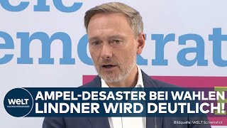 LANDTAGSWAHLEN Desaster in Thüringen und Sachsen FDPChef Christian Lindner äußert sich zur Ampel [upl. by Gothar]