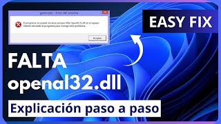 El programa no puede iniciarse porque falta openal32dll en el equipo SOLUCIÓN 2024 [upl. by Notsnhoj]