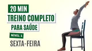 Treino Semanal Fácil SENTADO  SextaFeira  Nível 1  Sedentários e Idosos  Exercícios para Idosos [upl. by Ilahsiav473]