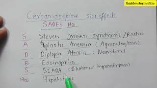 Carbamazepine side effects  pharmacology mnemonics backbenchermedicos [upl. by Burger109]