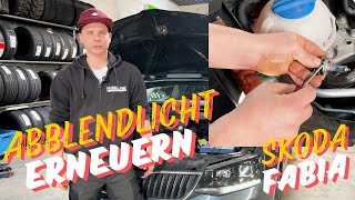 Skoda Fabia Abblendlicht wechseln Lampe vorne erneuern [upl. by Lisle876]