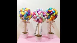 DIY Ribbon Topiary Tutorial [upl. by Hteazile]