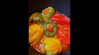 TURKISH DOLMA  STUFFED BELL PEPPER RECIPE BY NAZIA [upl. by Bohs]