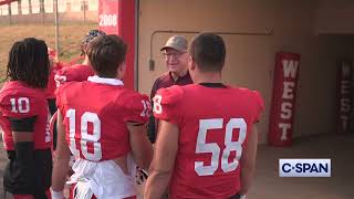 TIM WALZ back  Mankato West High School Mankato West Scarlets v Mankato East Cougars football game [upl. by Anjela321]