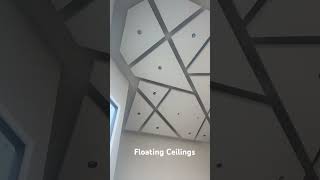 Floating ceilings progress Texture on ceilingdesign customhomedesign [upl. by Adnoved]