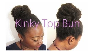 CHEVEUX CREPUS 4C  Tuto coiffure Kinky Top Bun en 5 mn [upl. by Ardath14]