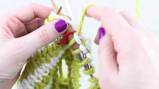 Simple Stylish Stricken  Tutorial Strickkurs Technik 35 Farbstreifen in Runden [upl. by Aicnetroh]