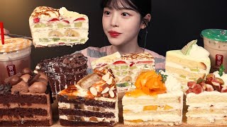 SUB비쥬얼폭발 케이크 먹방🍰 초코케이크 과일크레이프케이크에 공차 버블티까지 디저트 꿀조합 리얼사운드 Cake Mukbang Asmr [upl. by Buddie555]