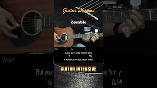 Zombie  The Cranberries  EASY Guitar Lessons for Beginners  Chords amp Strumming Pattern [upl. by Aevin]