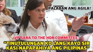 VP SARA TO COMMITTEE “TINUTULUNGAN KO LANG KAYO SIR KASI NAPAPAHIYA ANG PILIPINAS” [upl. by Yvi]