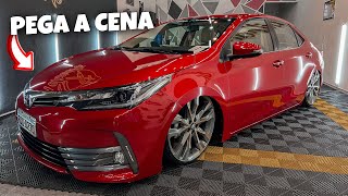 ZEROU O GAME  COROLLA VERMELHO COM SUSPENSÃO A AR E ARO 20 [upl. by Maitund]