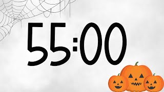 55 Minute Cute Halloween Pumpkin Timer No Music Spooky Synth Alarm at End [upl. by Sualohcin]