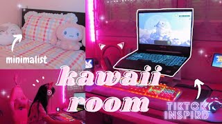 🌸✨ kawaii room makeover ✨🌸 aesthetic tiktok inspired with night mode  ROOM TOUR 💕 [upl. by Gordon]