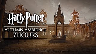 Hogwarts Autumn 🍂 7HOURS Exploring the castle ◈ Harry Potter inspired Ambience  Rain Sounds [upl. by Ahsienom]