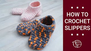 Crochet Slippers Tutorial  Beginner Friendly [upl. by Sherl692]